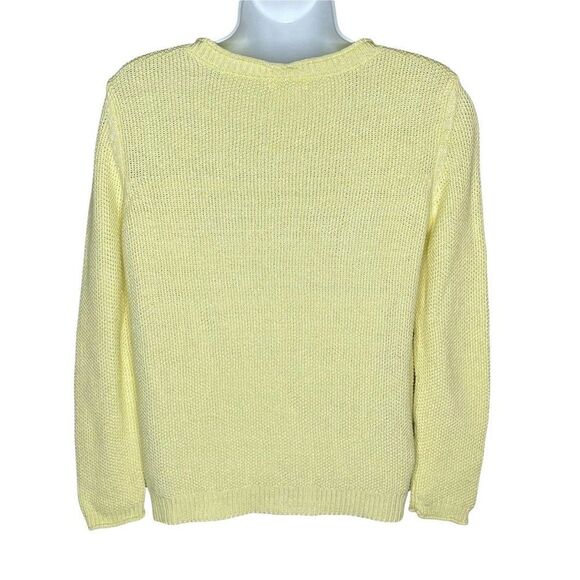 𝅺SOFT Joie Yellow Textured Pullover Sweater XS Linen Cotton - Picture 4 of 6
